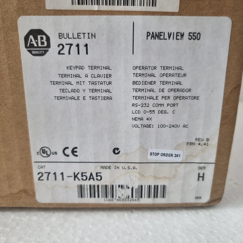 REQUEST QUOTE FOR ALLEN BRADLEY 2711 K5A5 PANELVIEW 550 SER H REV B FRN 4.41 HMI DISPLAY REQUEST-QUOTE-FOR-ALLEN-BRADLEY-2711-K5A5-PANELVIEW-550-SER-H-REV-B-FRN-4.41-HMI-DISPLAY