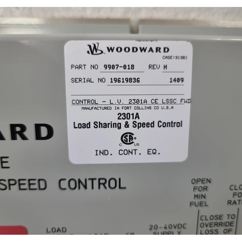 IN STOCK WOODWARD 2301A LOAD SHARING & SPEED CONTROL PART NO 9907 018 REV H IN STOCK WOODWARD 2301A LOAD SHARING & SPEED CONTROL PART NO 9907 018 REV H