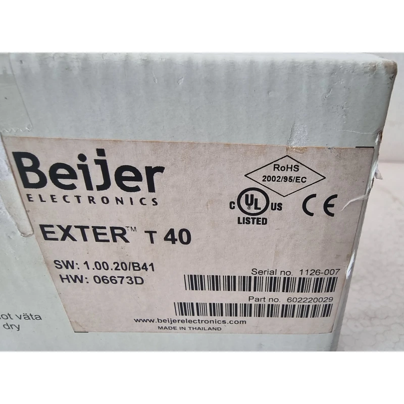 PURCHASE BEIJER ELECTRONICS EXTER T40 TYPE 06673D HMI DISPLAY PURCHASE BEIJER ELECTRONICS EXTER T40 TYPE 06673D HMI DISPLAY