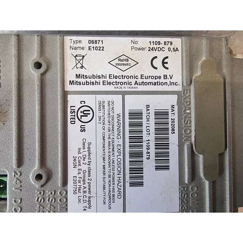 REQUEST QUOTE FOR MITSUBISHI ELECTRIC AUTOMATION E1022 TYPE 06871 OPERATOR TERMINAL HMI DISPLAY REQUEST QUOTE FOR MITSUBISHI ELECTRIC AUTOMATION E1022 TYPE 06871 OPERATOR TERMINAL HMI DISPLAY