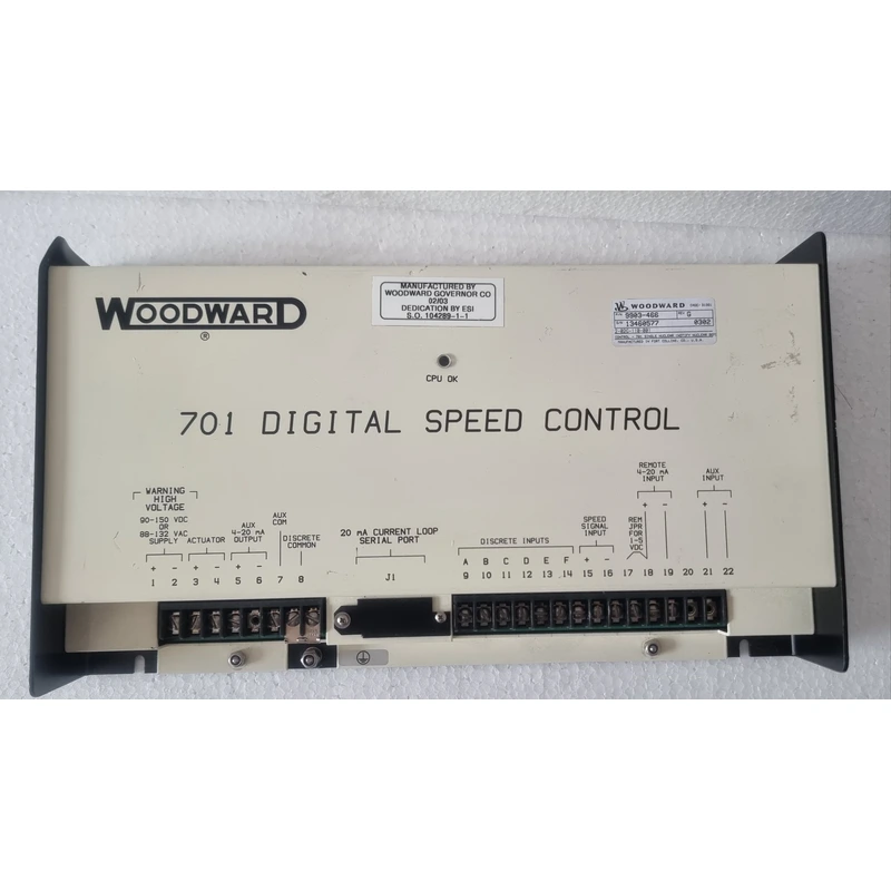 REQUEST QUOTE FOR WOODWARD 701 DIGITAL SPEED CONTROL 9903 466 REV G REQUEST QUOTE FOR WOODWARD 701 DIGITAL SPEED CONTROL 9903 466 REV G